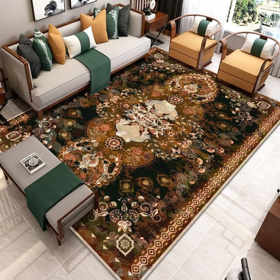 Amazon｜[ハウスXIN] ラグ ペルシャ絨毯風 120*160cm ペルシャ柄 花柄